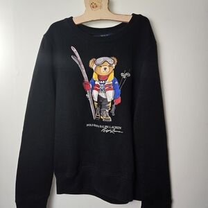 Polo Ralph Lauren Black Ski Bear Crewneck Sweater